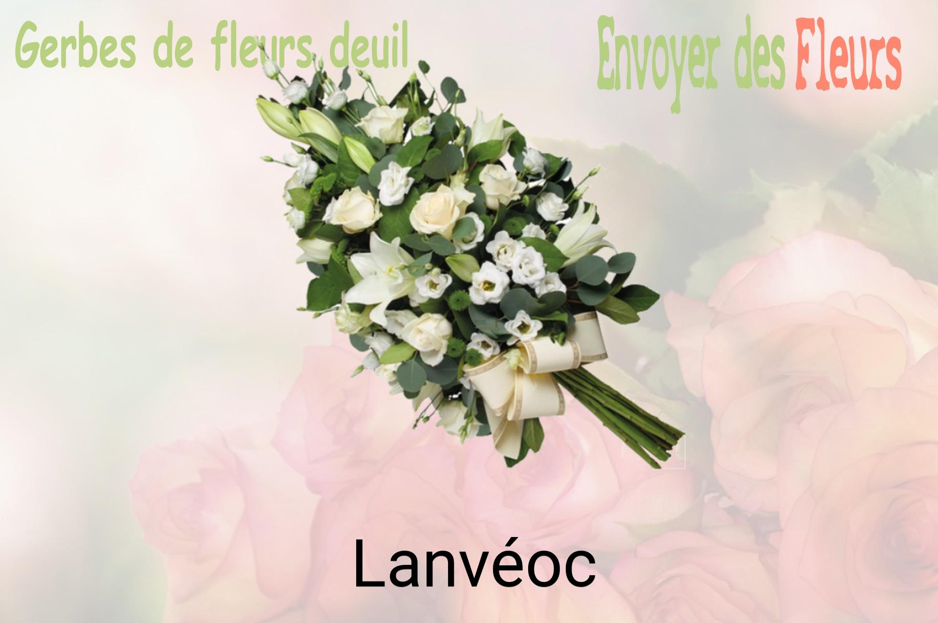 Gerbe de fleurs de deuil livrée à Lanvéoc